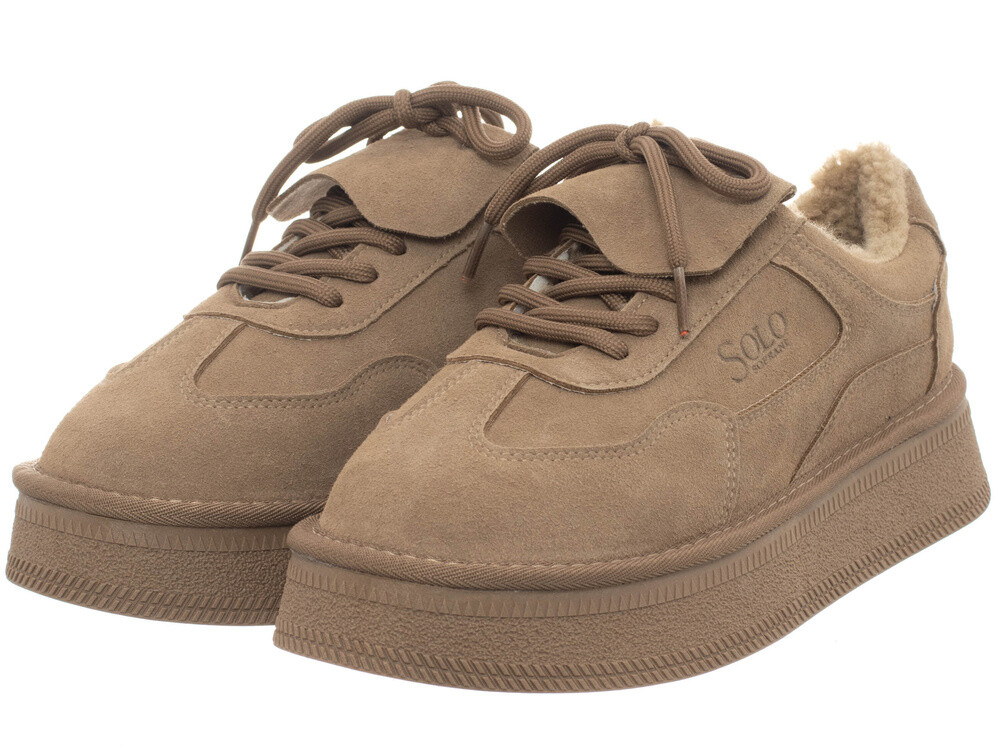 SOLO SOPRANI COUTURE - Suede Fur Kozačky