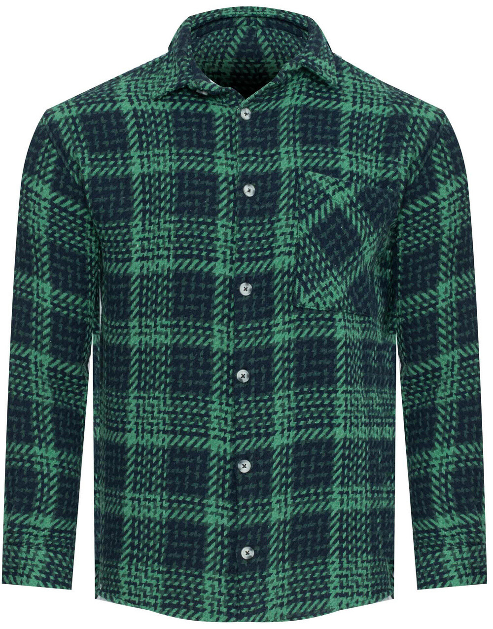 Bomber bunda v zeleno-modré kostce