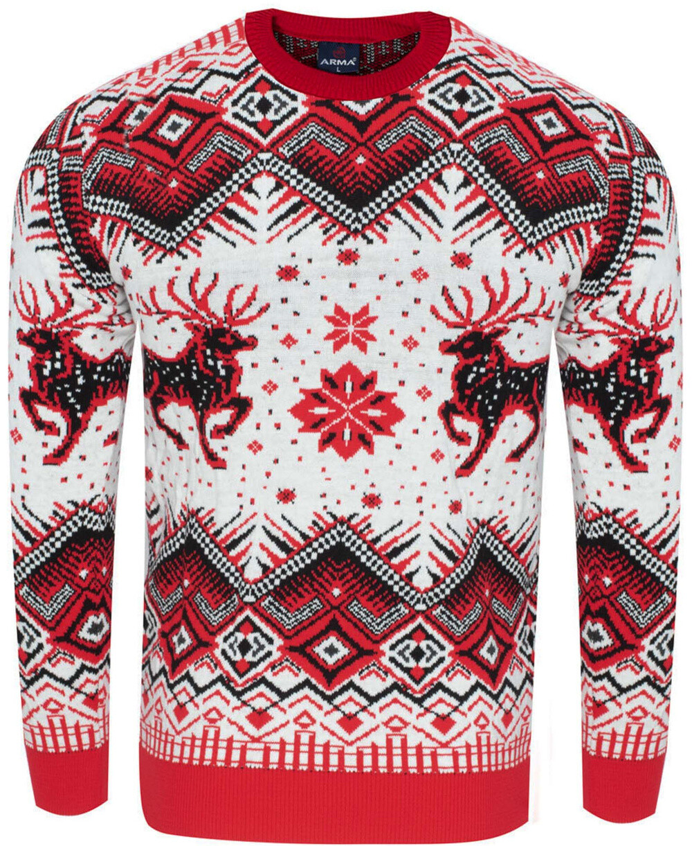 Vánoční svetr ARMA červeno-bílý