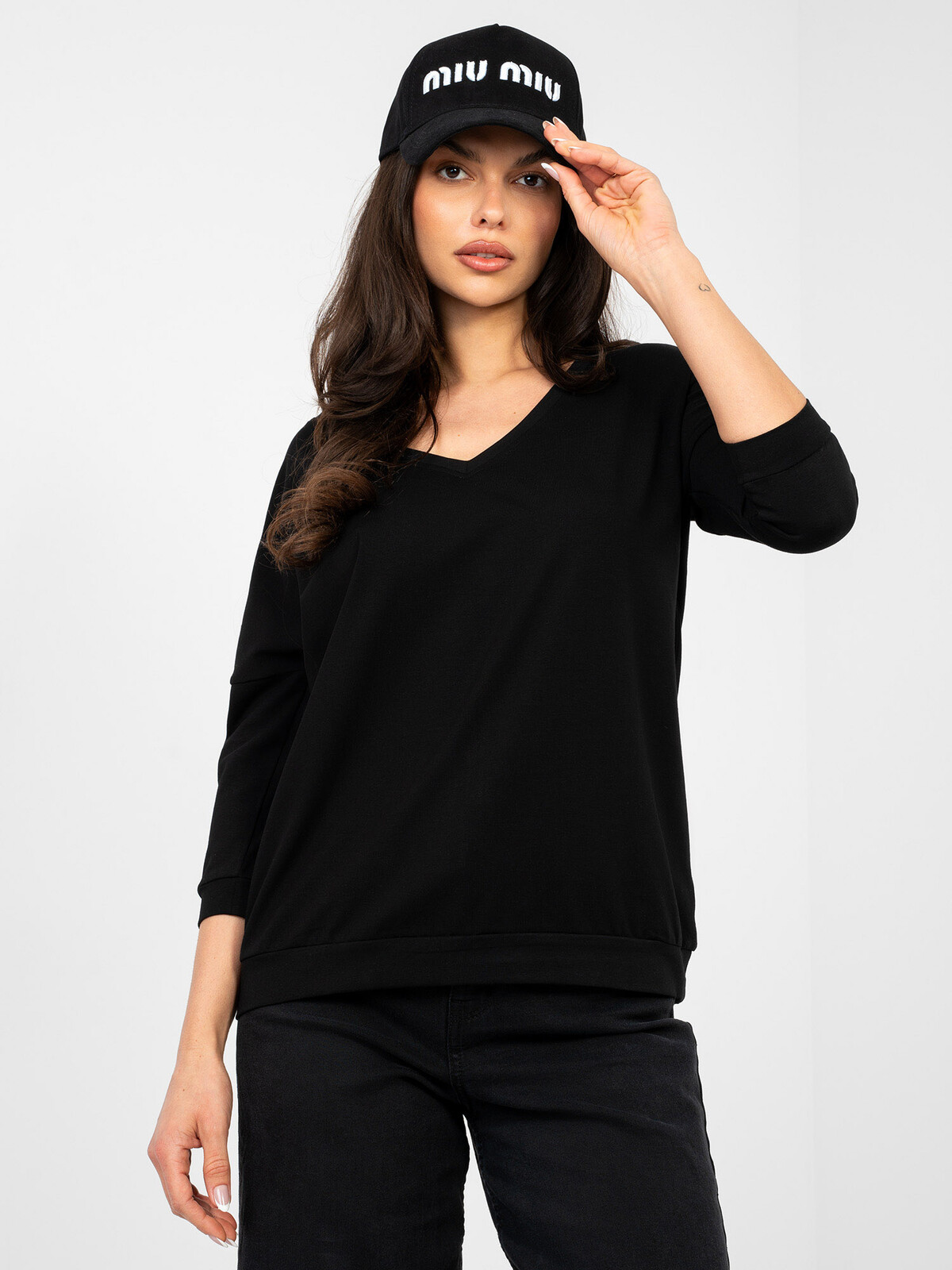 Černá bavlněná halenka