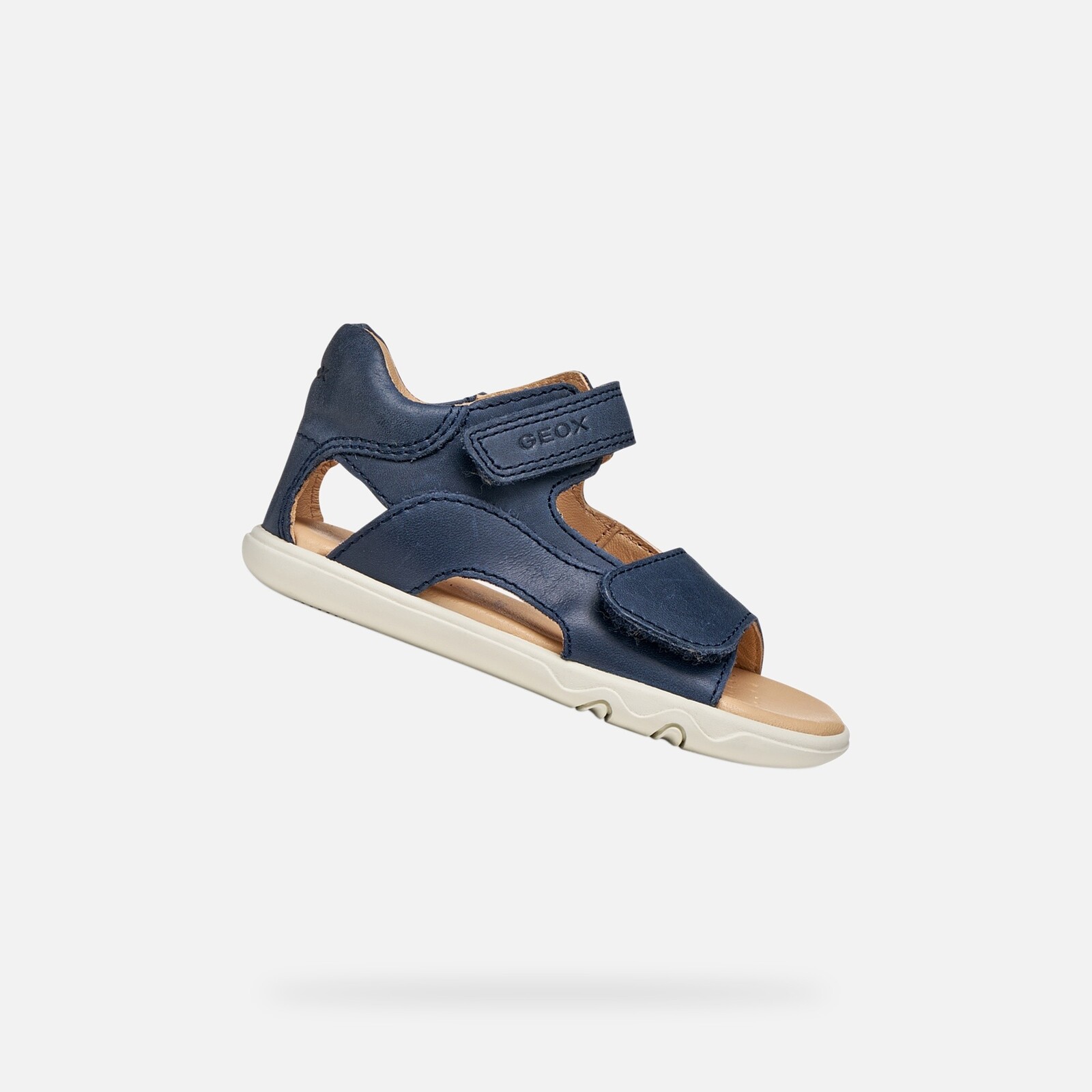 Tmavě modré chlapecké barefoot sandály Geox Steppieup