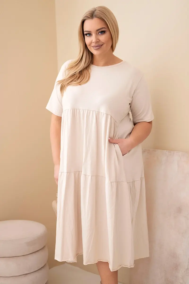 Kesi Włoski dámské plus-size bavlněné šaty s volánem