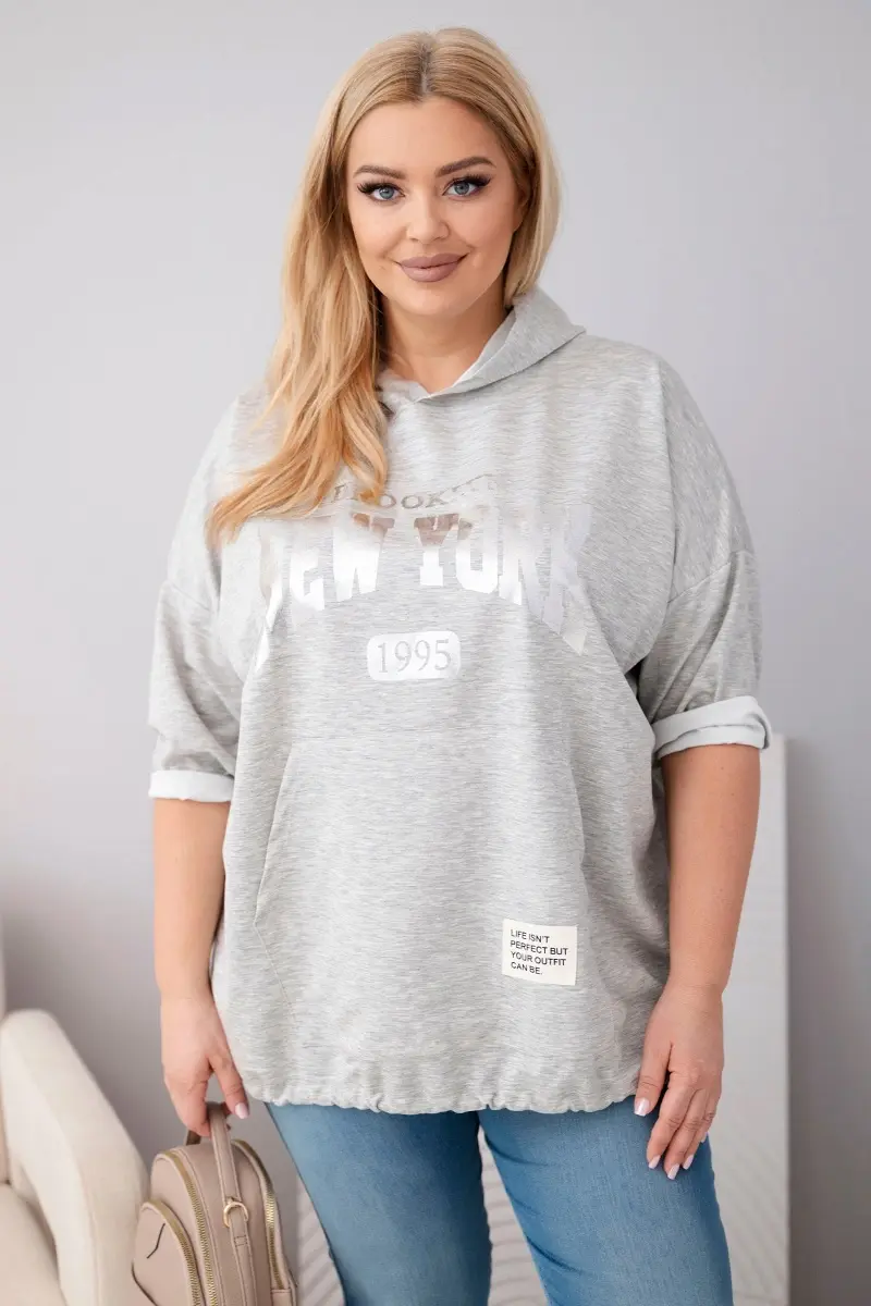 Kesi Plus Size dámská viskózová mikina s kapucí