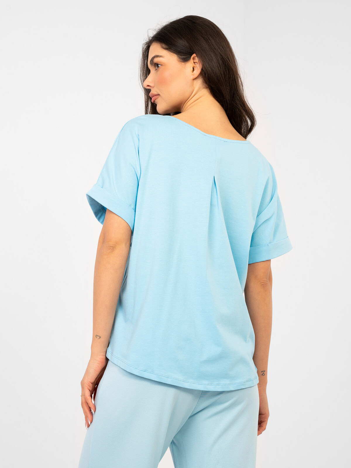 Pastelová modrá oversize halenka