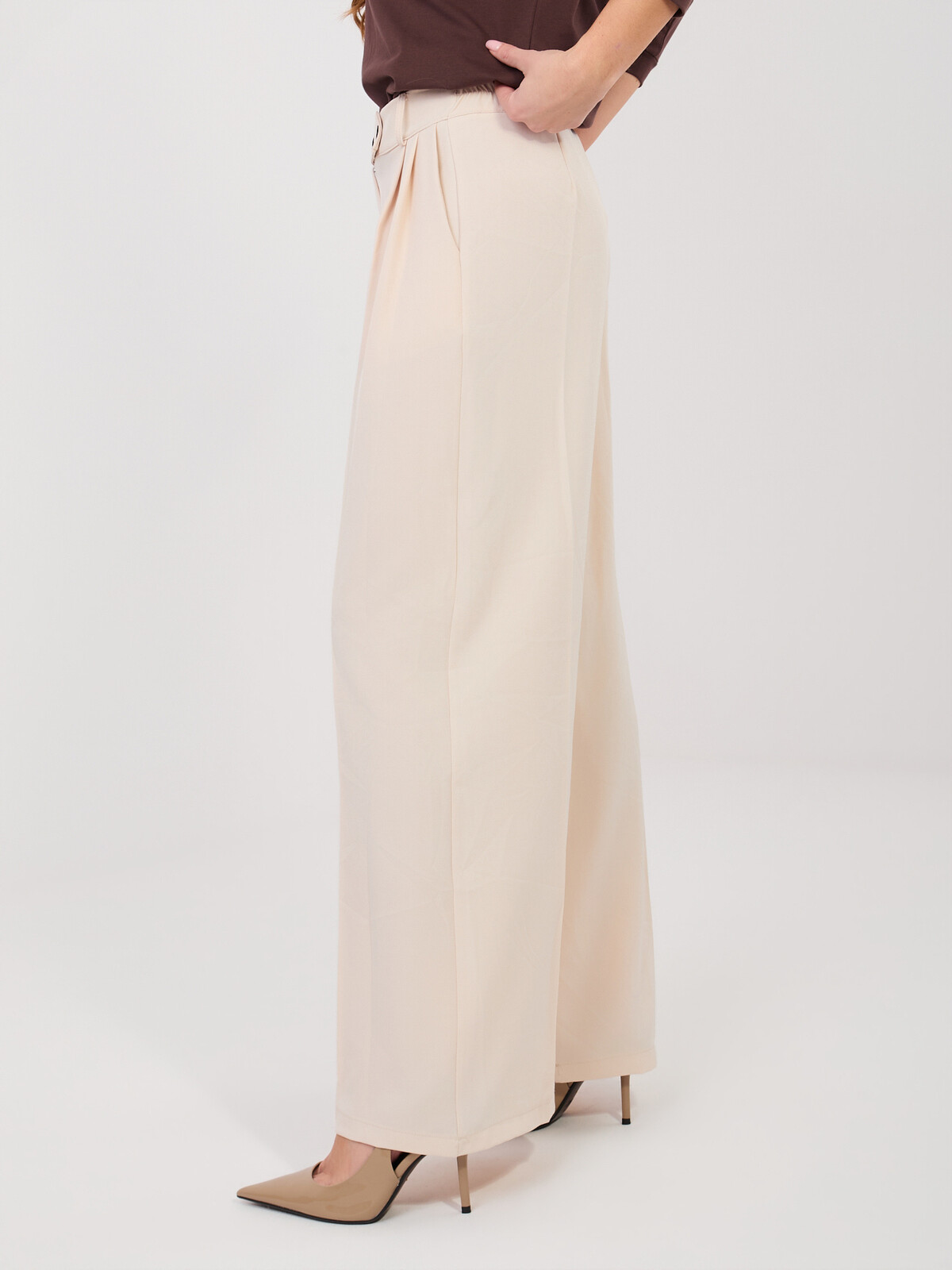 Jasno-béžové business kalhoty