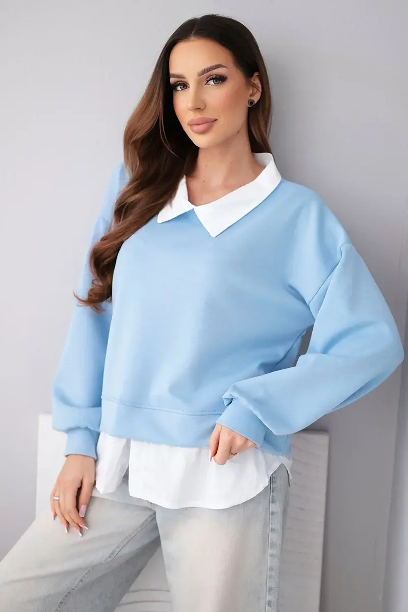 Dámská mikina s košilovým vložením