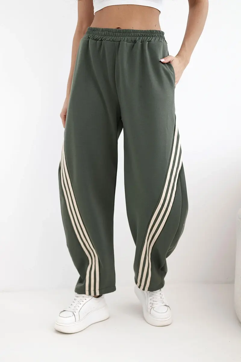 Kesi Włoski dámské viskózové kalhoty s proužkem