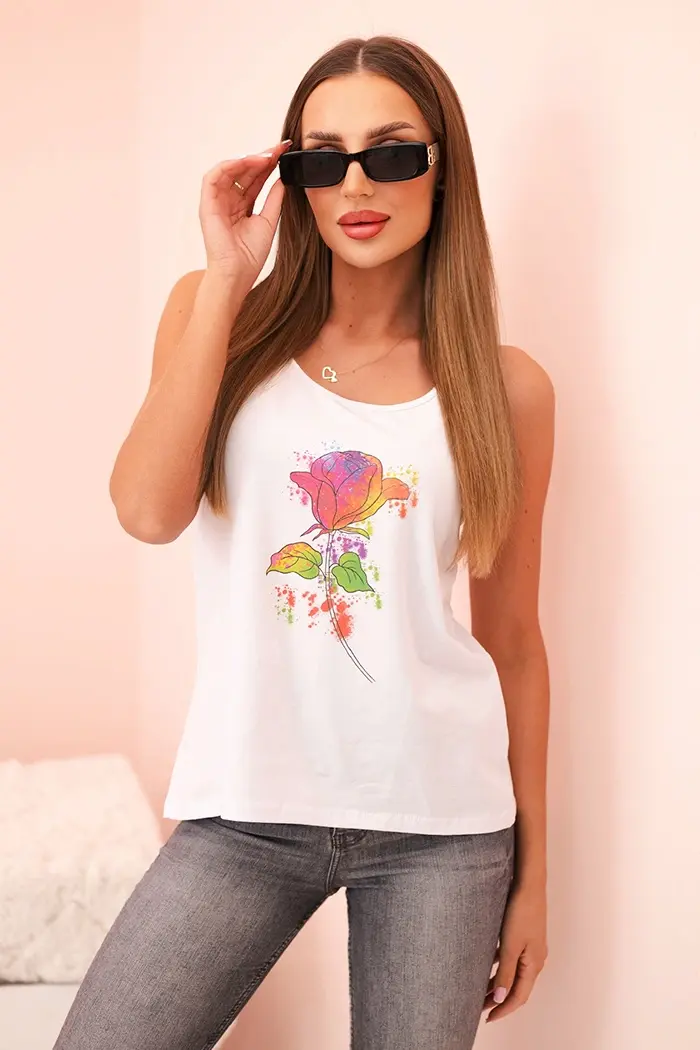 Kesi dámský bavlněný top s květinovým potiskem