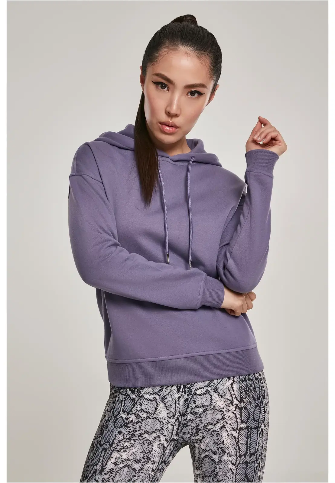 Dámská mikina s kapucí v pudrové barvě