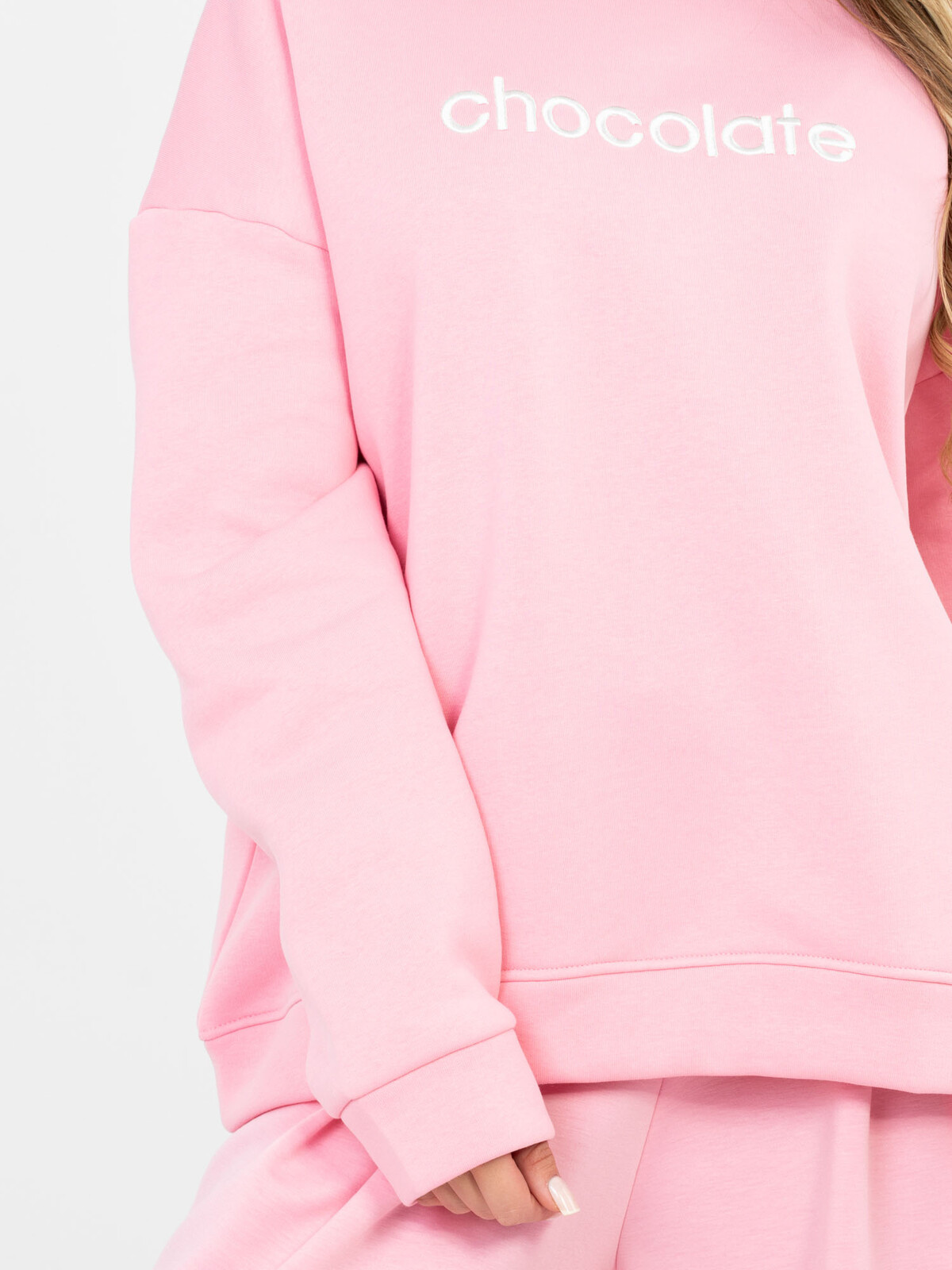 Růžová bavlněná mikina