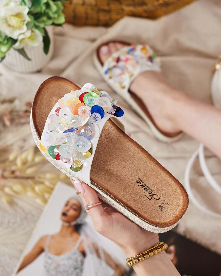 Resti Royalfashion dámské žabky Loassa s kamínky