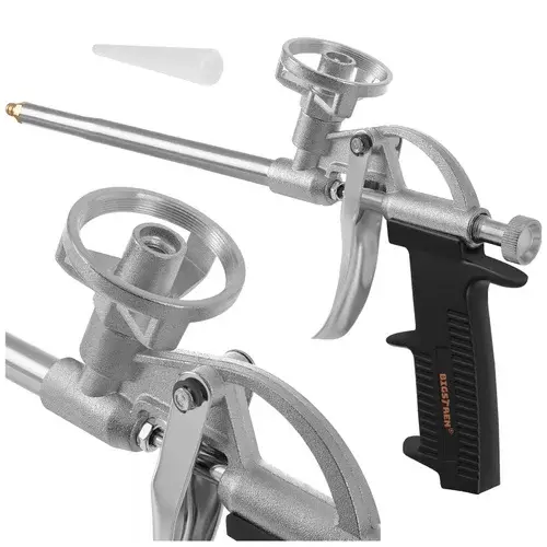 Montážní kovová pistole na pěnu s nastavitelným průtokem