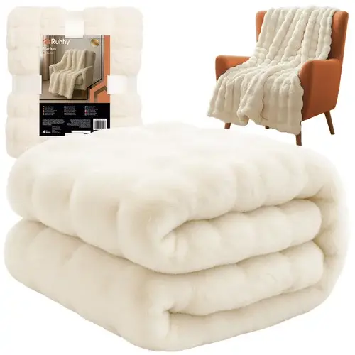 Teplá sametová bílá deka 160 × 100 cm