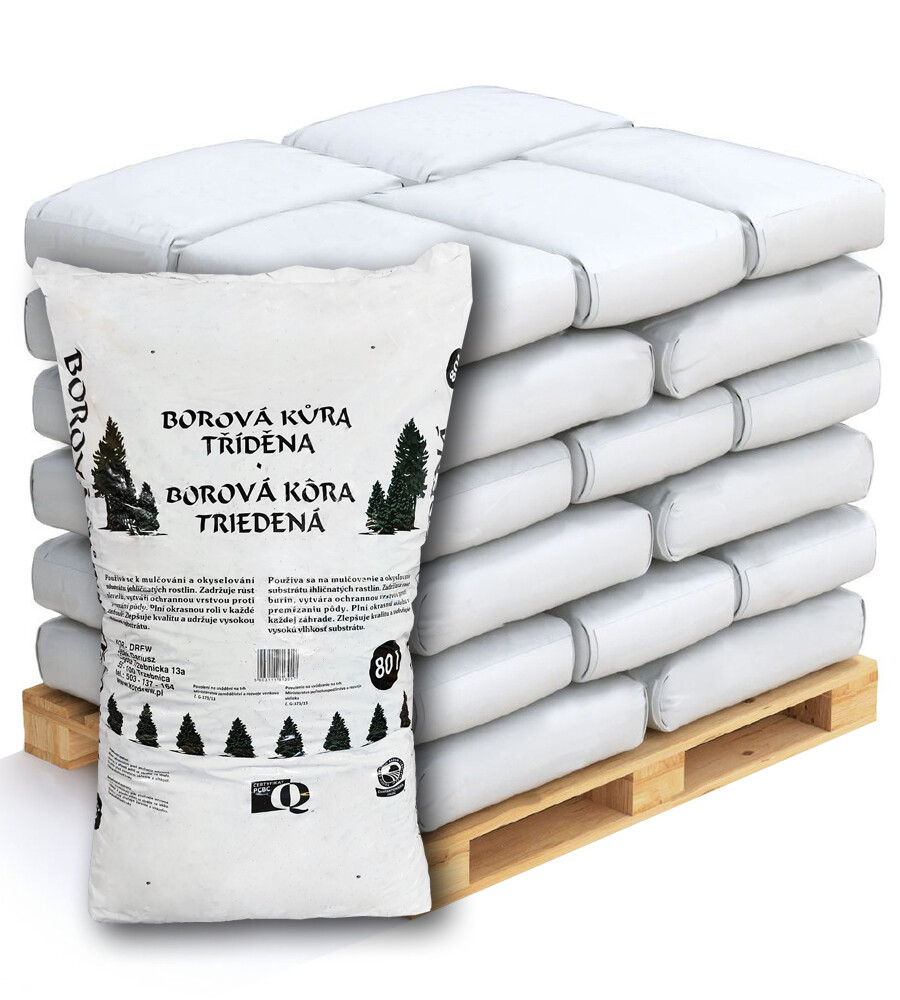 Zafido (distributor) Mulčovací kůra borová 20 mm - 50 mm Paleta 42 x 80 l