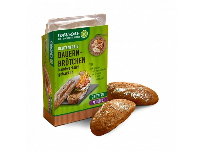 POENSGEN Farmářské bagetky se lněnými semínky bez lepku, bez laktózy 2x75 g DMT 01/2026