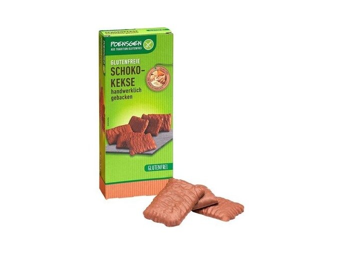 POENSGEN Máslové sušenky v mléčné čokoládě bez lepku 150 g DMT 02/2026