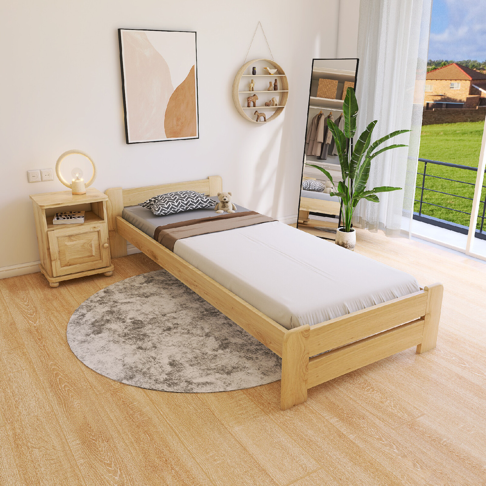 Maxi Postel z masivu Evropa 90 x 200 cm - barva Borovice - 2.jakost