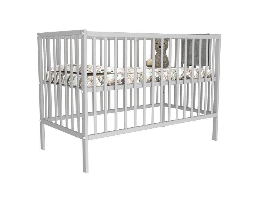 SCAR Dětská masivní buková postýlka Bobík 120 x 60 cm – Bílá - 2.jakost