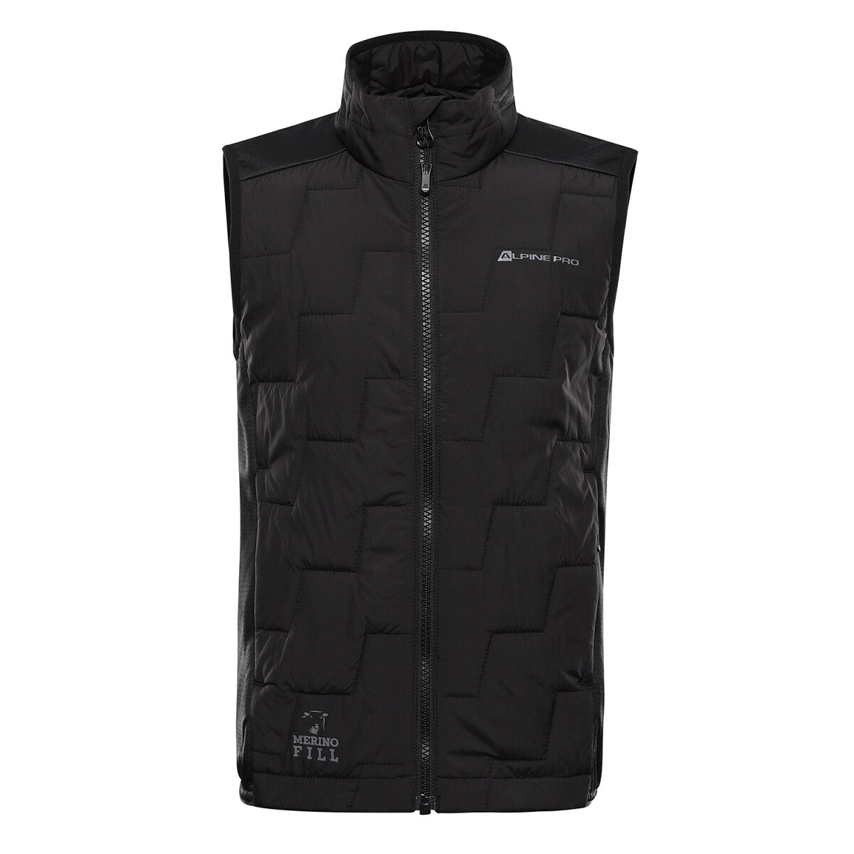 Dětská vesta s merino výplní alpine pro nerco černá 116-122