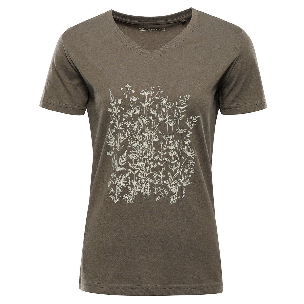 Dámské bavlněné triko alpine pro dorena khaki xs