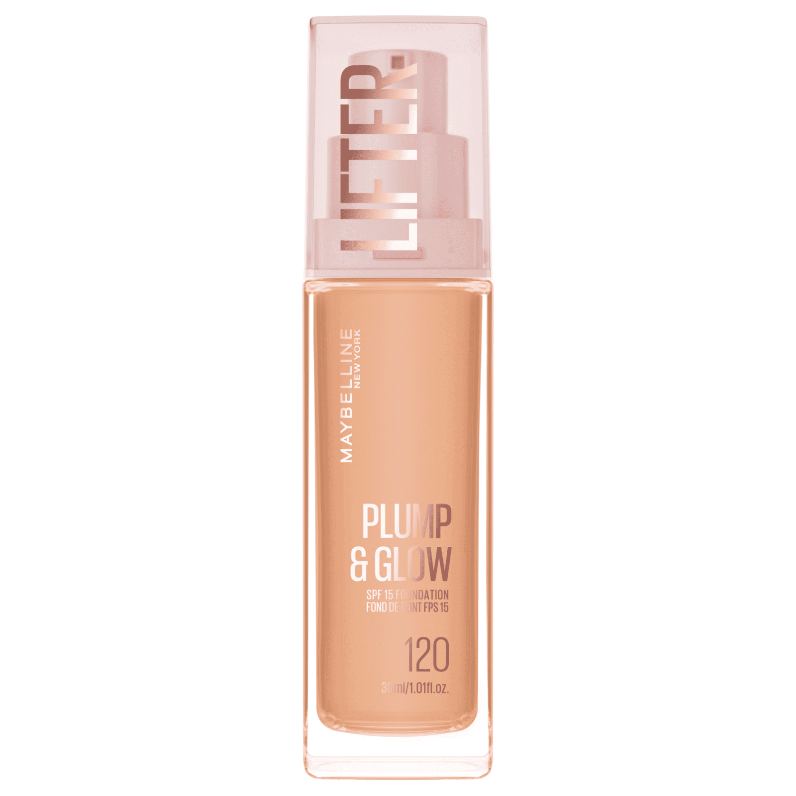 MAYBELLINE Lifter Foundation 120, rozjasňující make-up Plump & Glow 30 ml