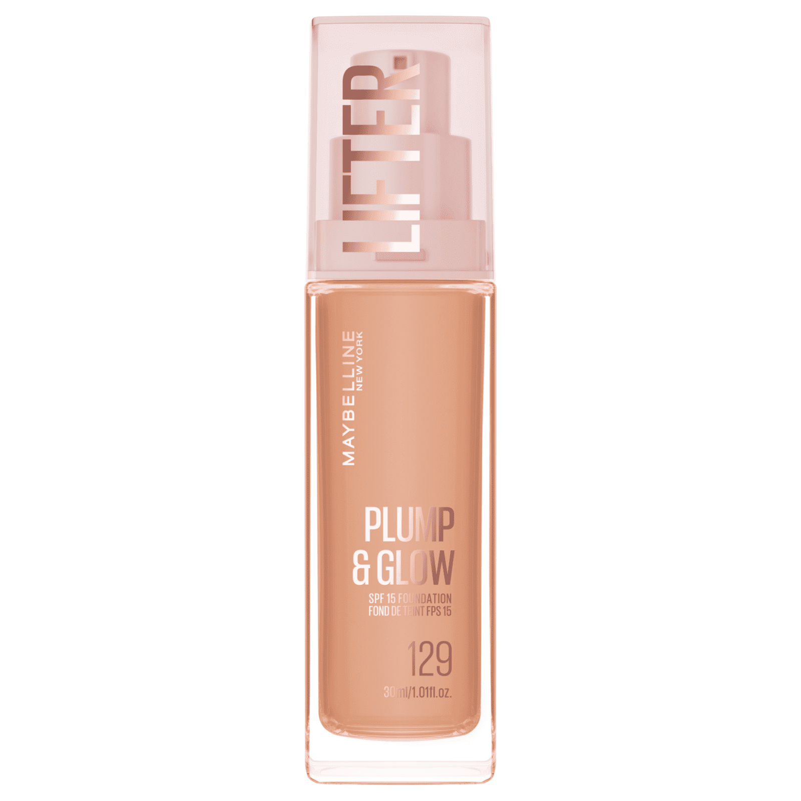 MAYBELLINE Lifter Foundation 129, rozjasňující make-up Plump & Glow 30 ml
