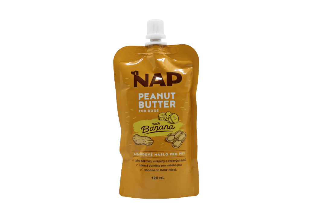 NAP Arašídové máslo pro psy, banán 120 ml