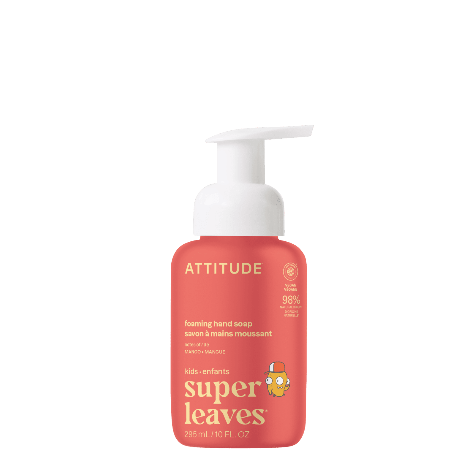 ATTITUDE Dětské pěnivé mýdlo na ruce Super leaves s vůní manga 295 ml