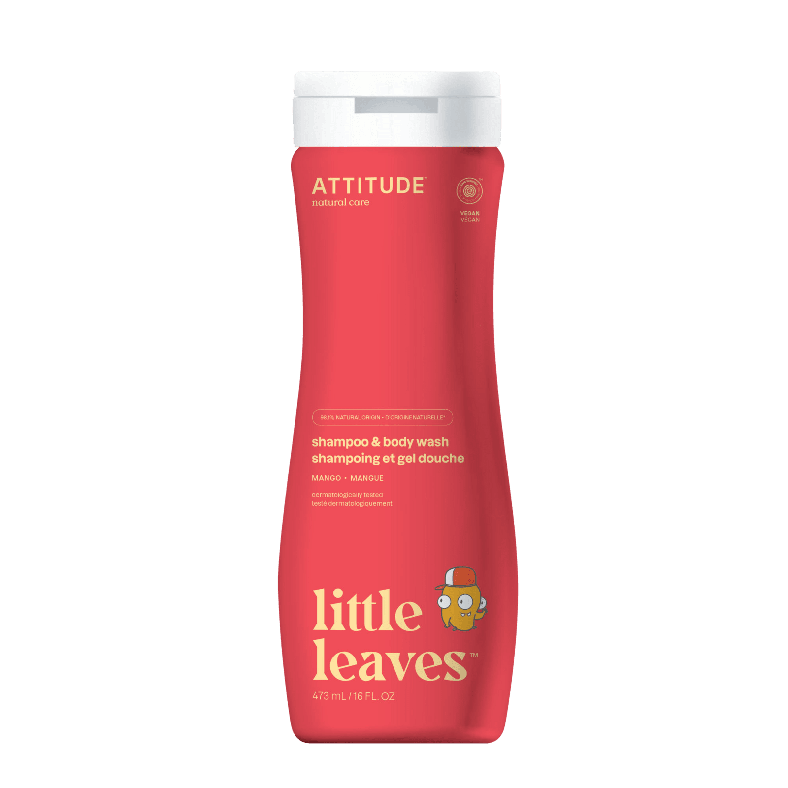 ATTITUDE Little leaves Dětské tělové mýdlo a šampon (2 v 1) s vůní manga 473 ml