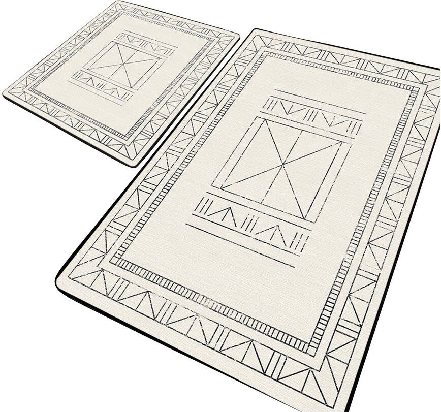 Krémové koupelnové předložky v sadě 2 ks 60x100 cm Touch – Foutastic