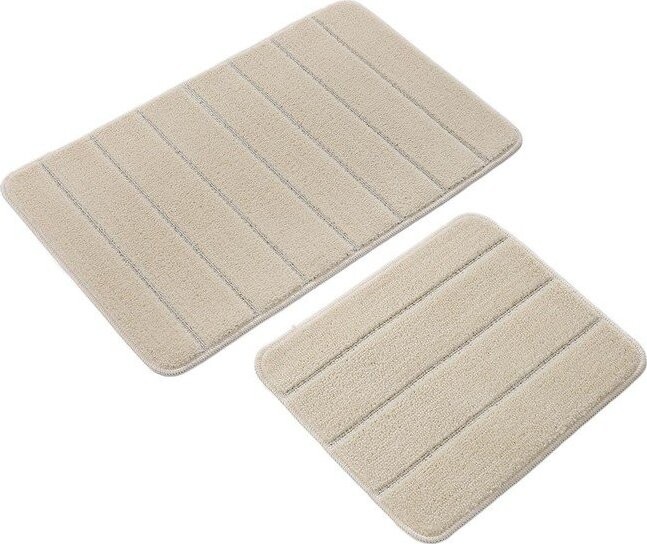 Krémové koupelnové předložky v sadě 2 ks 50x80 cm Yeni Cizgli – Foutastic