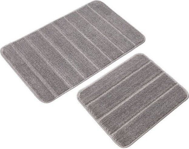 Šedé koupelnové předložky v sadě 2 ks 50x80 cm Yeni Cizgli – Foutastic