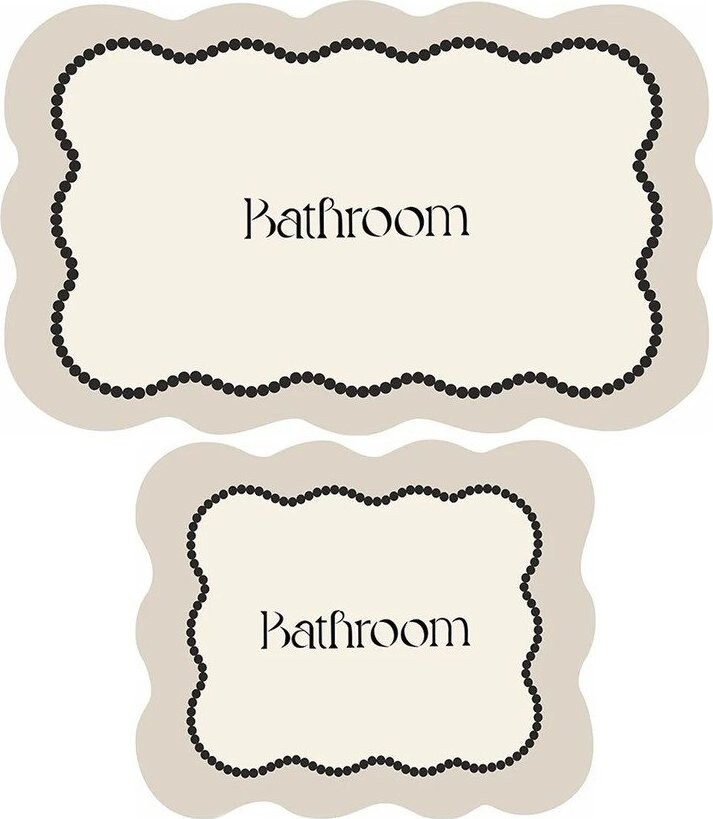 Krémové koupelnové předložky v sadě 2 ks 60x100 cm Bounde – Foutastic