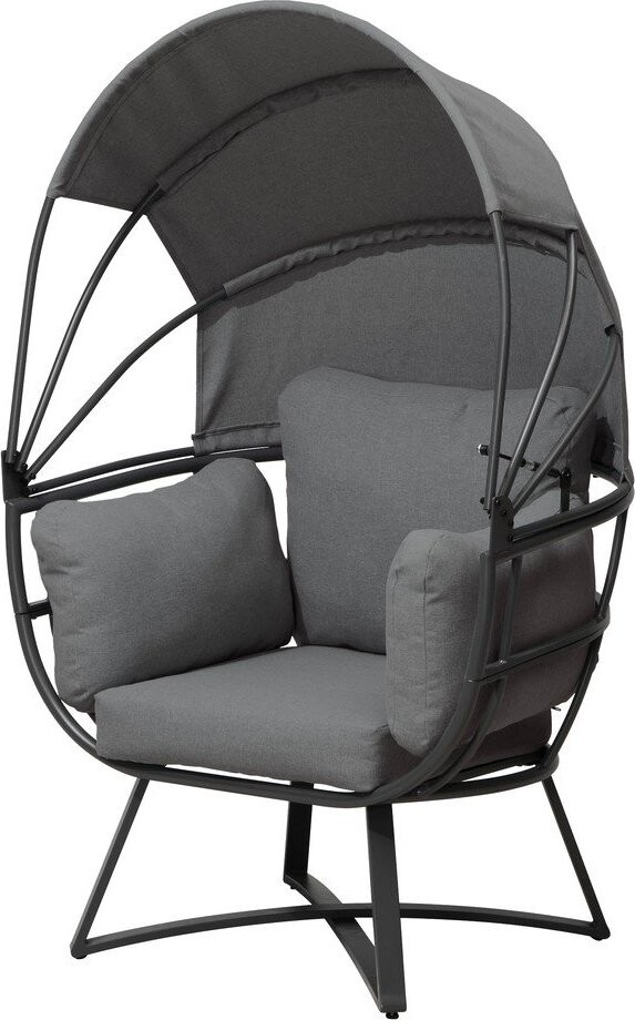 Tmavě šedé kovové zahradní křeslo Delos – Garden Pleasure