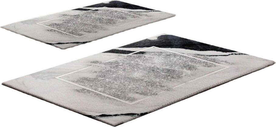 Šedobéžové koupelnové předložky v sadě 2 ks 60x100 cm CT – Foutastic