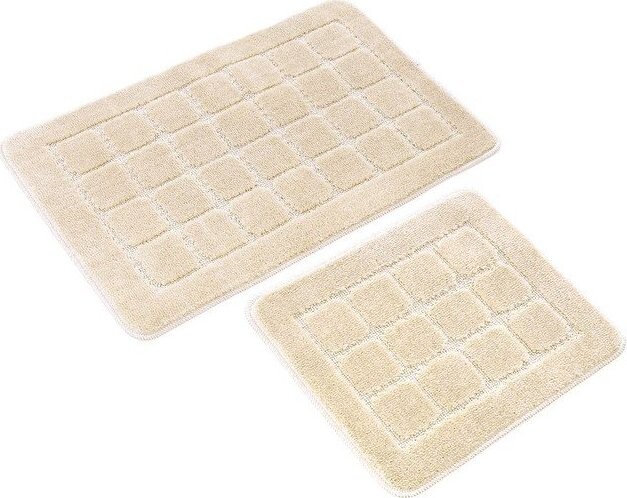 Krémové koupelnové předložky v sadě 2 ks 50x80 cm Kareli – Foutastic