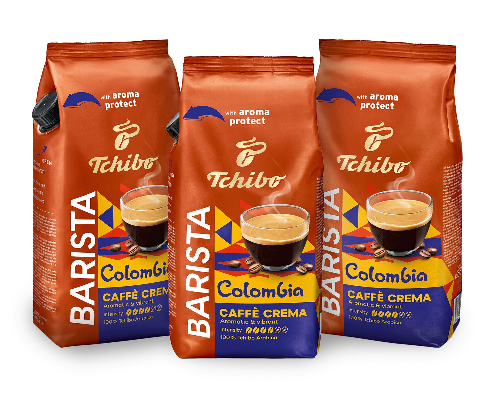 Tchibo - Barista Origins Colombia − 3 × 1 kg zrnkové kávy - Intenzita: 4/6