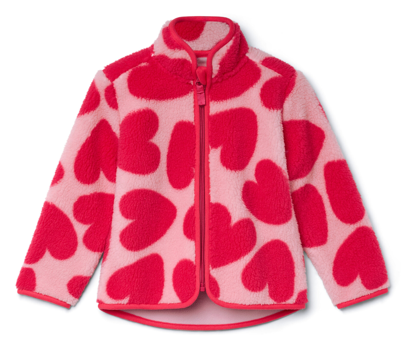 Tchibo - Dětská plyšová bunda - pro miminko - vel. 98/104 - barva: růžová/s potiskem