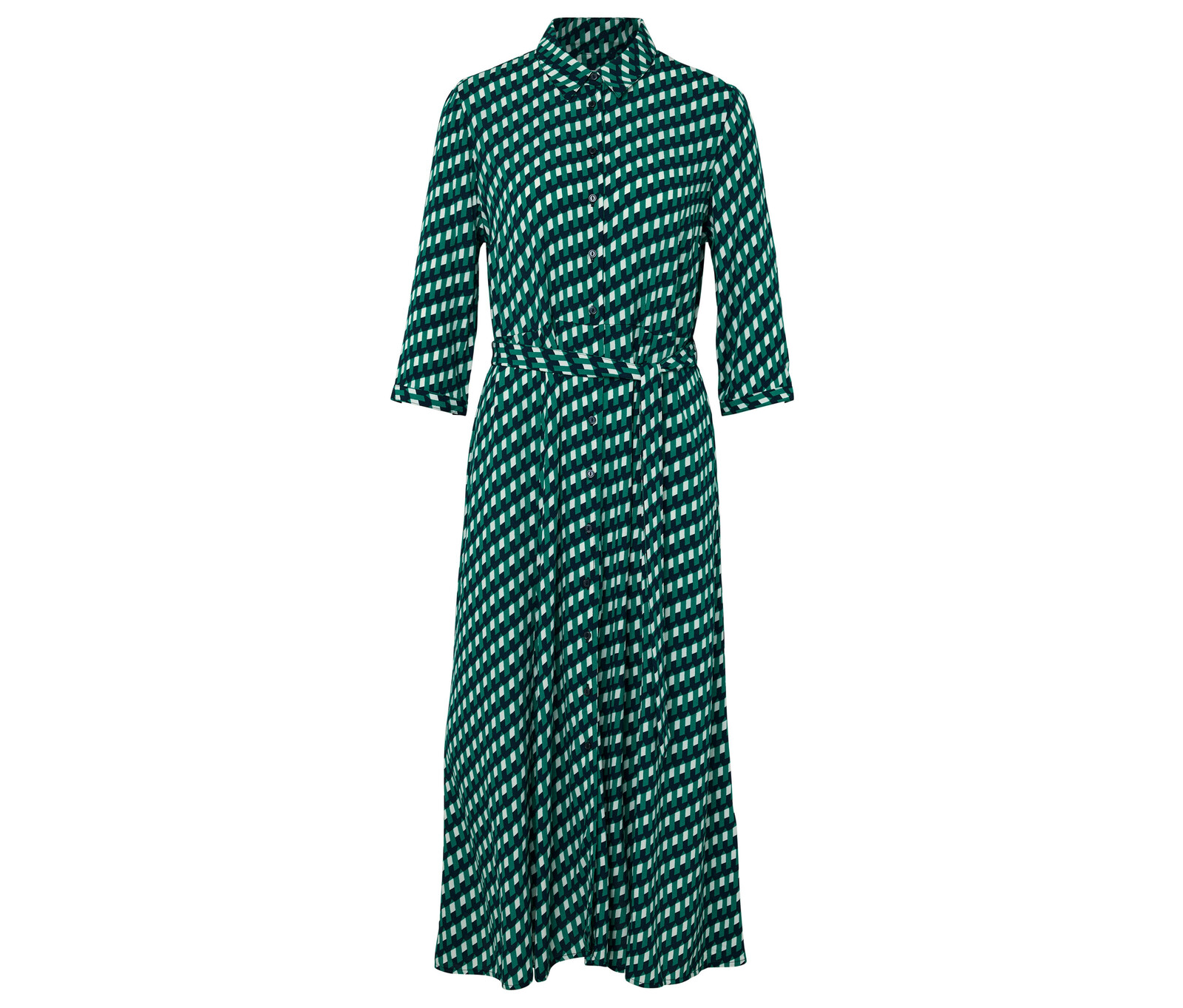 Tchibo - Košilové šaty s potiskem - pro ženy - vel. 44 - barva: modrá/s potiskem