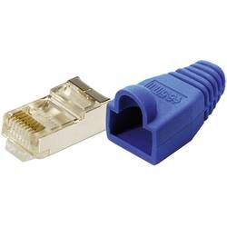 Propojovací konektor RJ45 LogiLink MP0014, zástrčka rovná, 100 ks, modrý