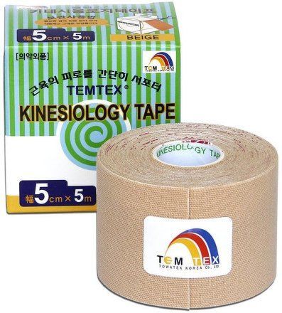 TEMTEX Kinesio tape 5 cm x 5 m tejpovací páska béžová