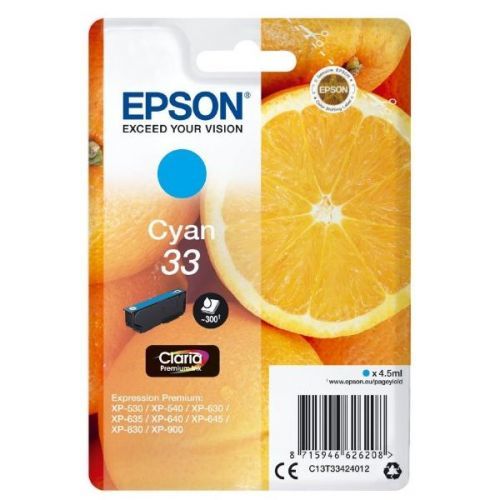 Epson náplň Claria 33 T3342 azurová C13T33424012