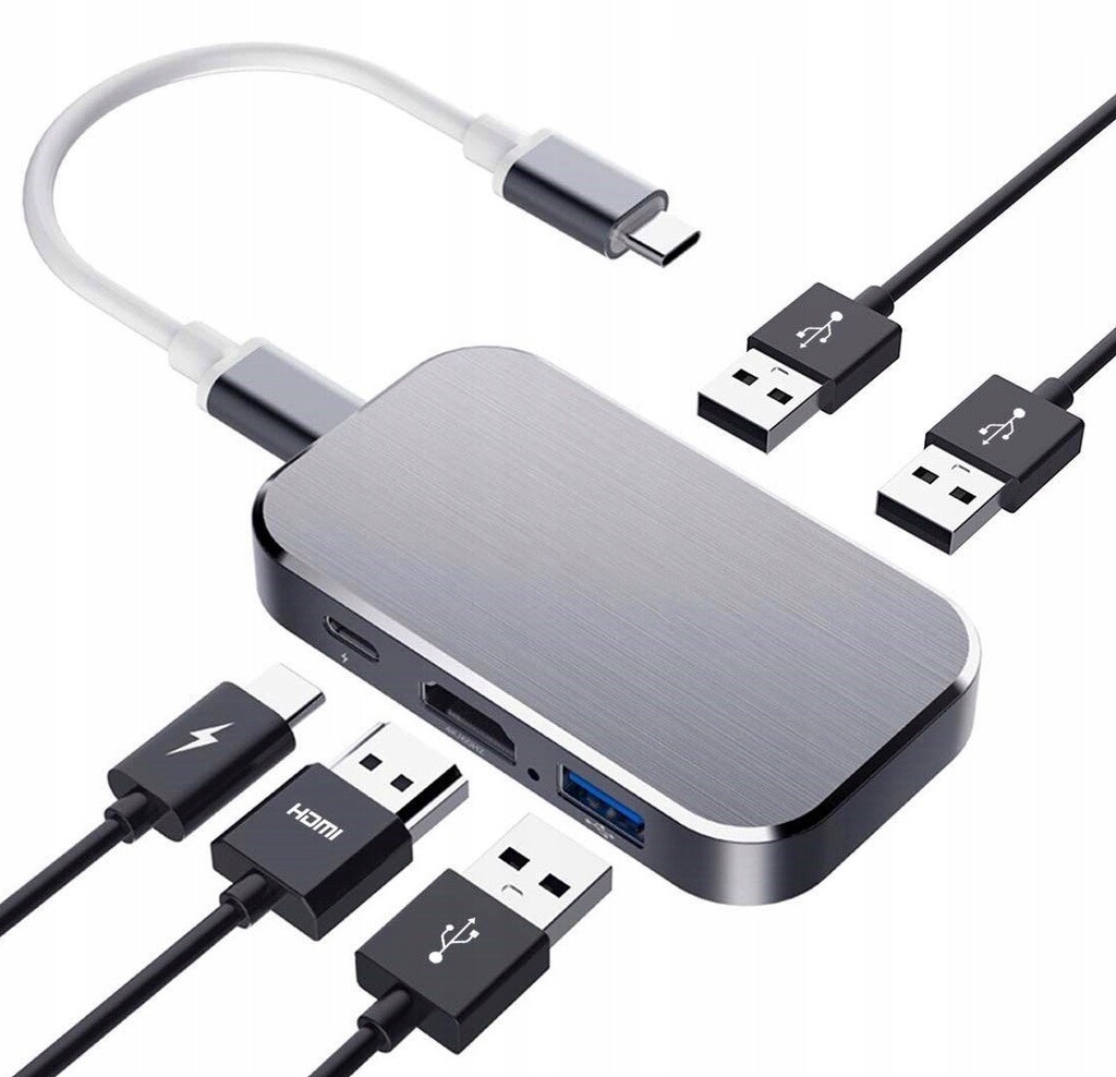 Hub Usb-c Hdmi 3xUSB 3.0 Pd 4K M1 Adaptér 5v1 Thunderbolt 3