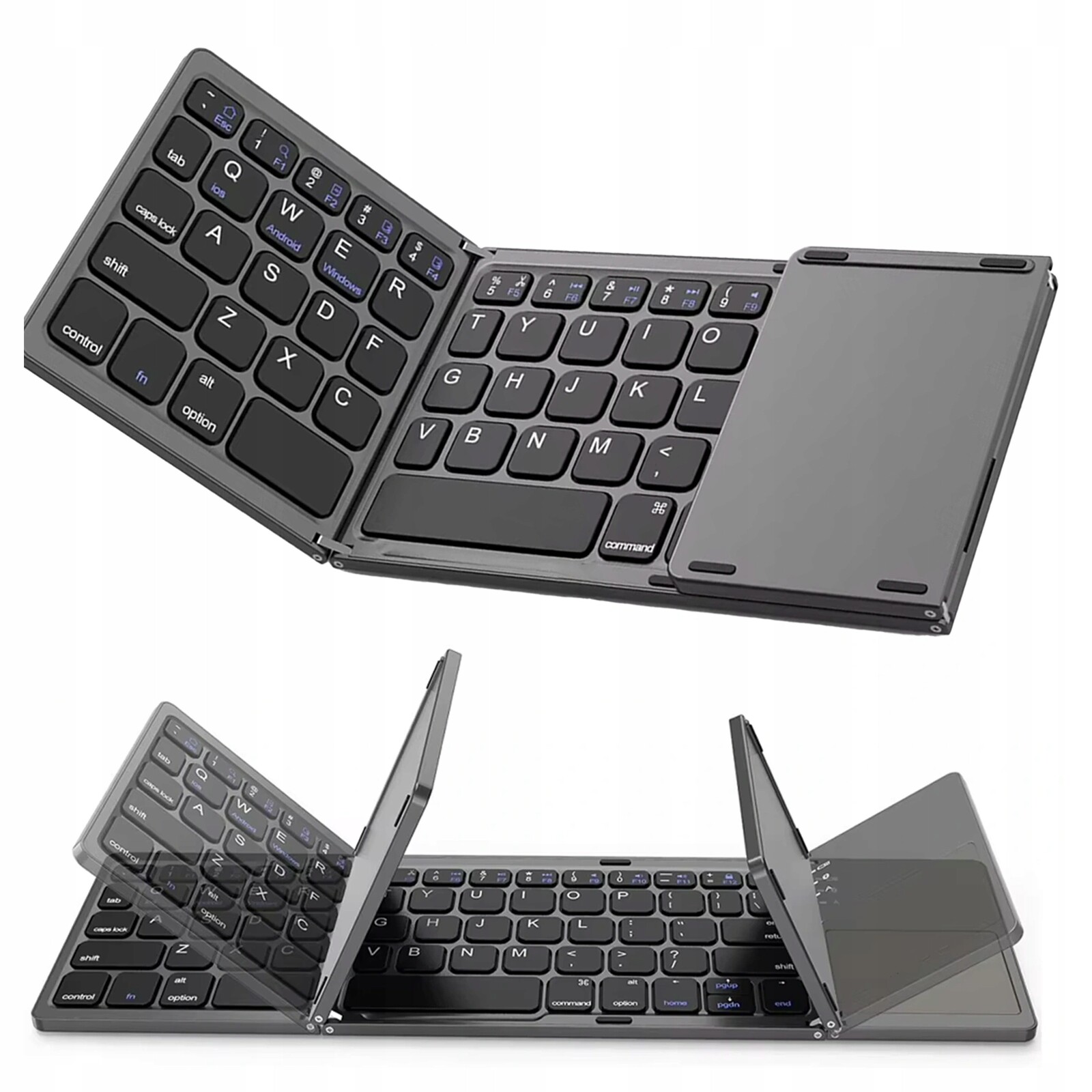 Bezdrátová klávesnice Bluetooth 5.1 Touchpad skládací pro tablet iPad