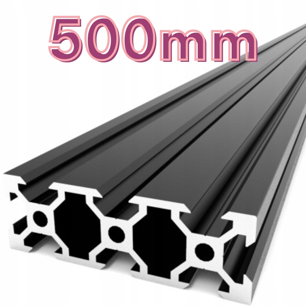 Hliníkový profil V-Slot 20x60x500 mm Černý