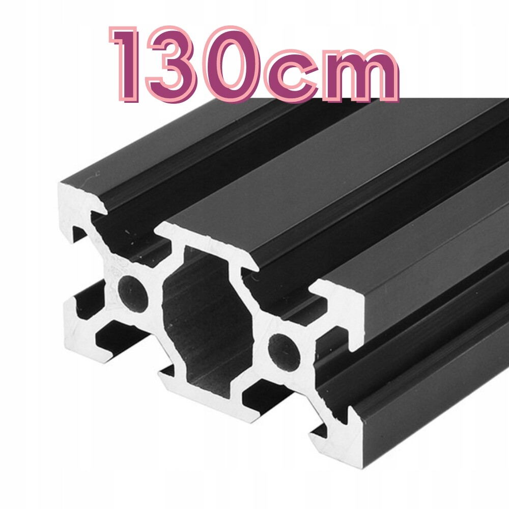 Hliníkový profil V-Slot 20x40x130 cm Černý