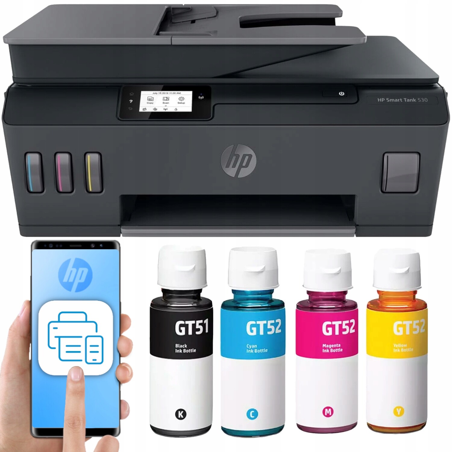 Multifunkční tiskárna Hp Smart Tank 530 Tisk Sken Kopie Adf Wifi Inkousty
