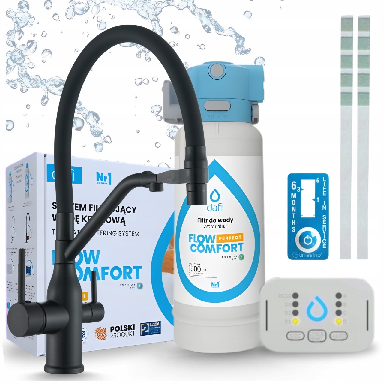 Filtr Pod Dřez Dafi Flow Control D1 A Kohoutek Na Vodní Filtr Černý Třícestný