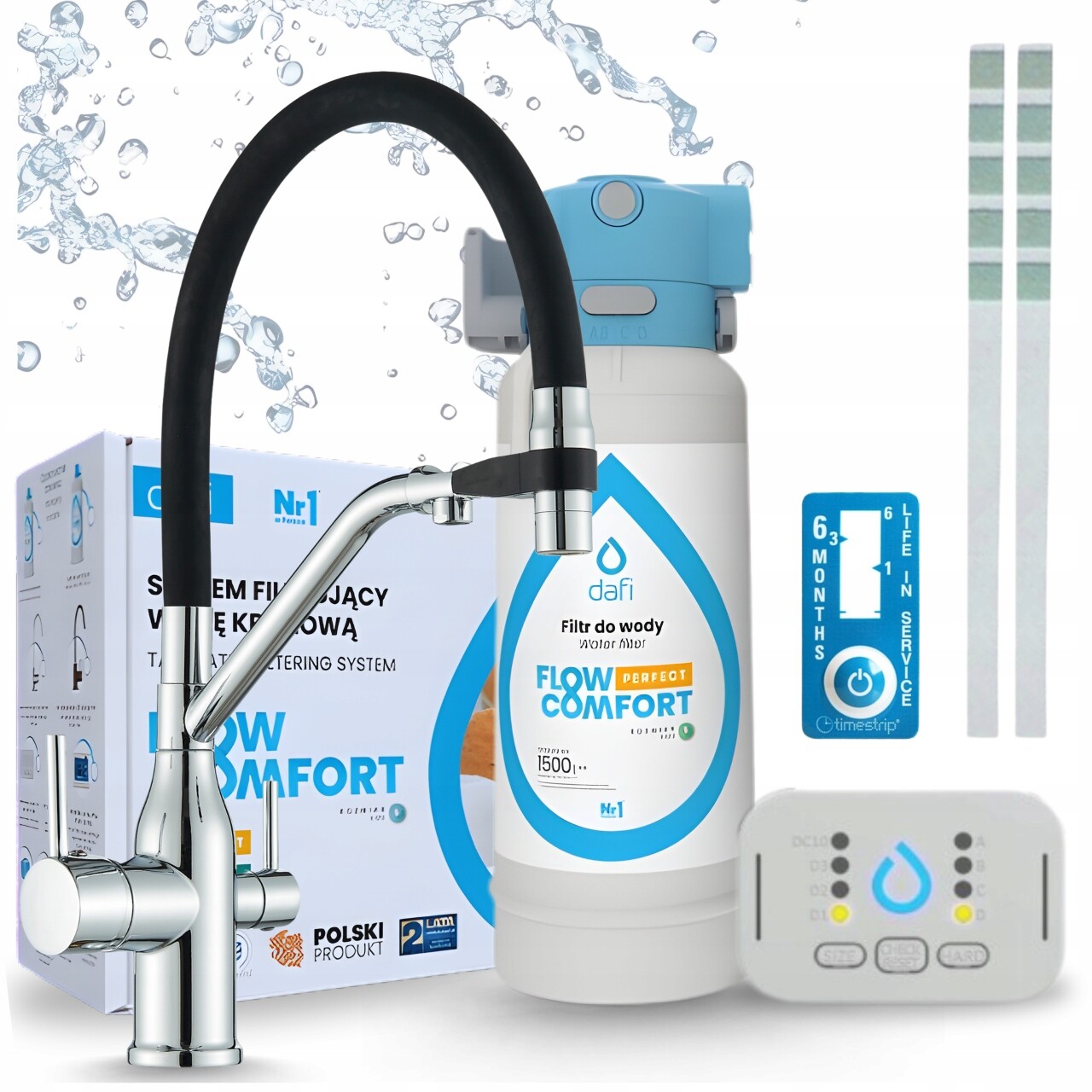 Filtr Pod Dřez Dafi Flow Control D1 A Kuchyňská Baterie Třícestná, Stříbrná