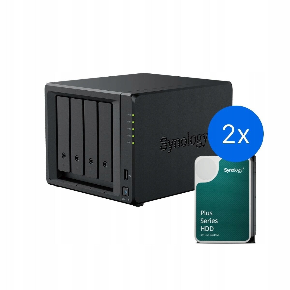 Synology DS425+ /24T 4-pozicový Nas server v sadě s kombinovanými disky